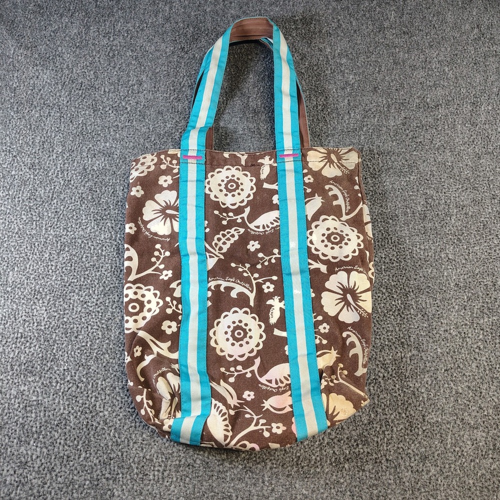 Y2K American Eagle Floral Tote Bag Canvas